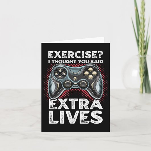Extra Lives Funny Video Game Controller Retro Game Karte (Vorderseite)