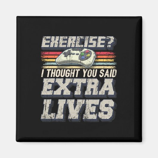 Extra Lives Funny Video Game Controller Retro Game Magnet (Vorne)