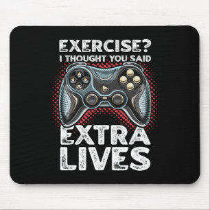 Extra Lives Funny Video Game Controller Retro Game Mousepad