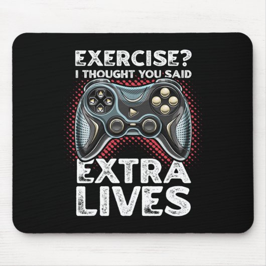 Extra Lives Funny Video Game Controller Retro Game Mousepad (Vorne)