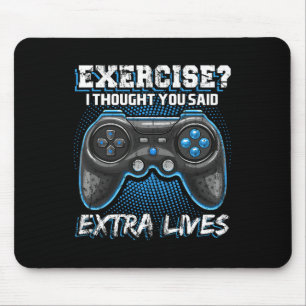 Extra Lives Funny Video Game Controller Retro Game Mousepad