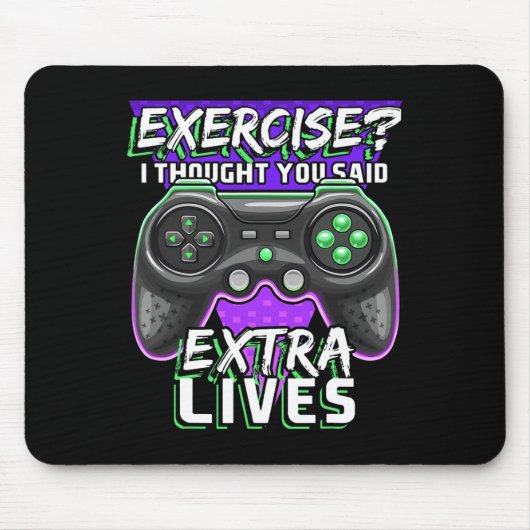 Extra Lives Funny Video Game Controller Retro Game Mousepad (Vorne)
