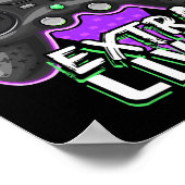 Extra Lives Funny Video Game Controller Retro Game Poster (Ecke)