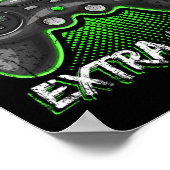 Extra Lives Funny Video Game Controller Retro Game Poster (Ecke)