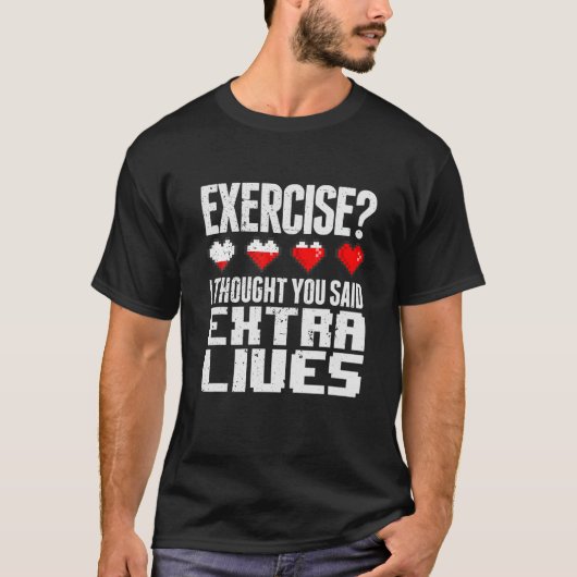 Extra Lives Funny Video Game Controller Retro Game T-Shirt (Vorderseite)
