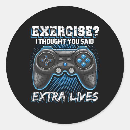 Extra Lives Lustiger Videospiel-Controller Retro-S Runder Aufkleber (Vorderseite)