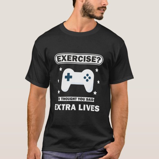 Extra Living Funny Video Game Controller Gamer T-Shirt (Vorderseite)