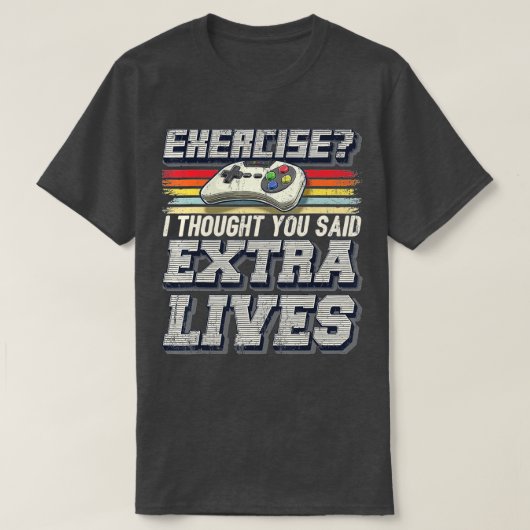 Extra Living Funny Video Game Controller Retro T-Shirt (Design vorne)