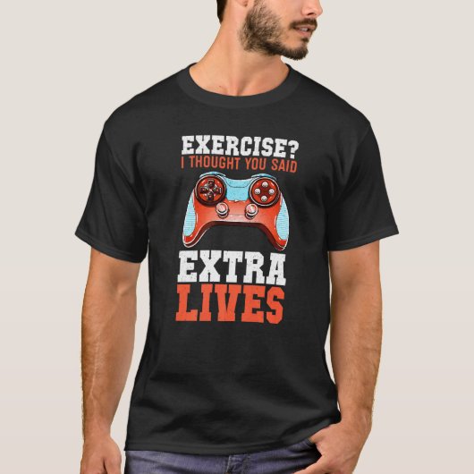 Extra Living Video Game Controller Retro Gamer Boy T-Shirt (Vorderseite)