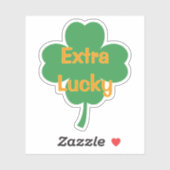 Extra Lucky Four-Leaf Clover St Patricks Day Aufkleber (Blatt)
