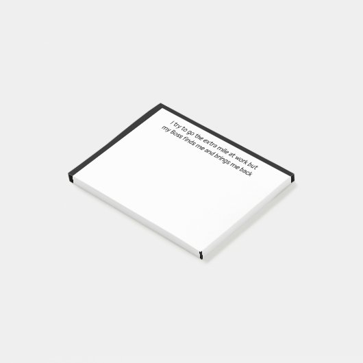 Extra MIle bei Work Boss bringt mich zurück Post-it Klebezettel (angewinkelt)