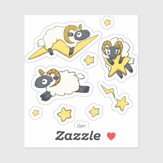 Extra RAM - Schaf mit Sternen Computer Science Puf Aufkleber (Blatt)