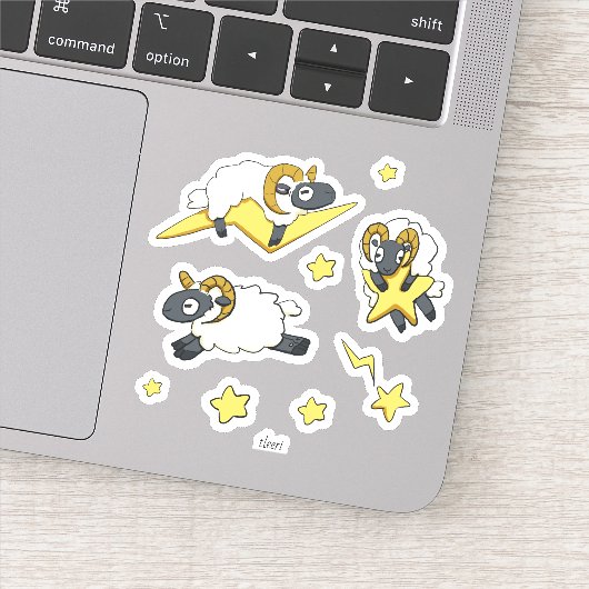 Extra RAM - Schaf mit Sternen Computer Science Puf Aufkleber (Detail)
