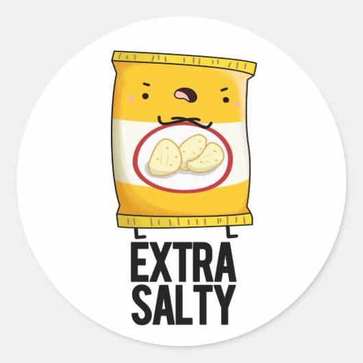 Extra Salty Funny Salty Snack Pub Runder Aufkleber (Vorderseite)