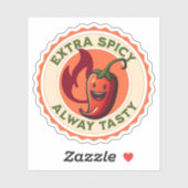 Extra scharf, immer geschmackvoll roter Paprika Aufkleber (Blatt)