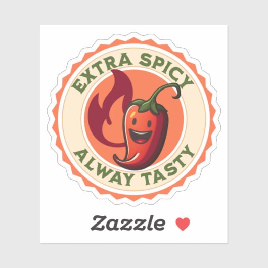 Extra scharf, immer geschmackvoll roter Paprika Aufkleber (Blatt)