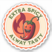 Extra scharf, immer geschmackvoll roter Paprika Aufkleber (Vorderseite)