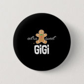 Extra Sweet Gigi _ Cute Christmas Gingerbread Gift Button (Vorderseite)