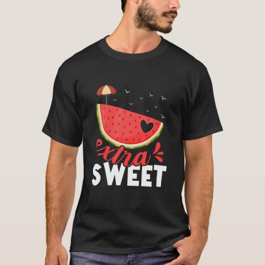 Extra Sweet Watermelon Herz T-Shirt (Vorderseite)