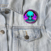 Extra Terrestrial Alien Flying a UFO Button (Beispiel)