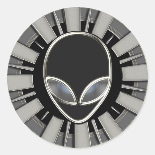 Extra Terrestrial Head Runder Aufkleber (Vorderseite)