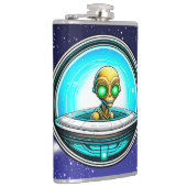 Extra-Terrestrial in einem UFO Flachmann (Rechts)