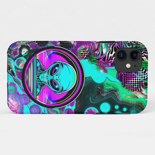 Extra-Terrestriale Alien mit einem UFO Case-Mate iPhone Hülle (Rückseite (Horizontal))