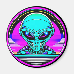 Extra-Terrestriale Alien mit einem UFO Magnet