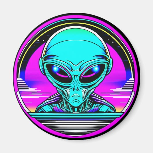 Extra-Terrestriale Alien mit einem UFO Magnet (Vorne)