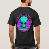 Extra-Terrestriale Alien mit einem UFO T-Shirt (Rückseite)