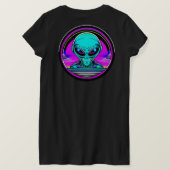 Extra-Terrestriale Alien mit einem UFO T-Shirt (Design Rückseite)
