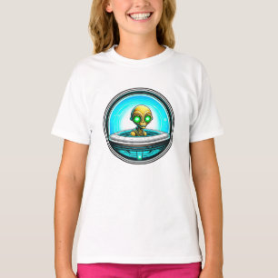 Extra-Terrestriale Alien mit einem UFO T-Shirt