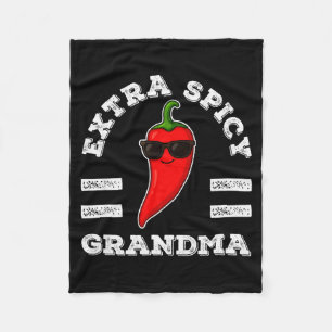 Extra verrückte Oma Frauen Foodie Humor Heiße Chil Fleecedecke