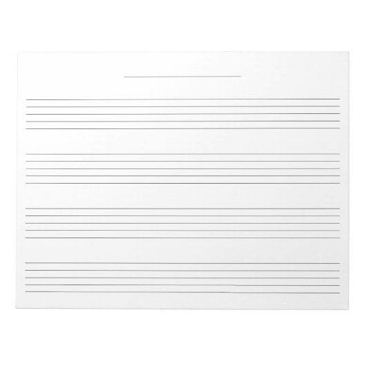 Extra Wide Rule Music Manuskript Paper für Kinder Notizblock (Vorderseite)