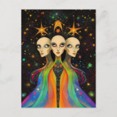 Extragalactic Star Trinity Cosmic Light Beinema Postkarte (Vorderseite)