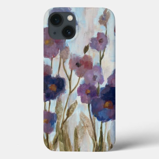 Extrahiertes Blumen in Lila Case-Mate iPhone Hülle (Rückseite)