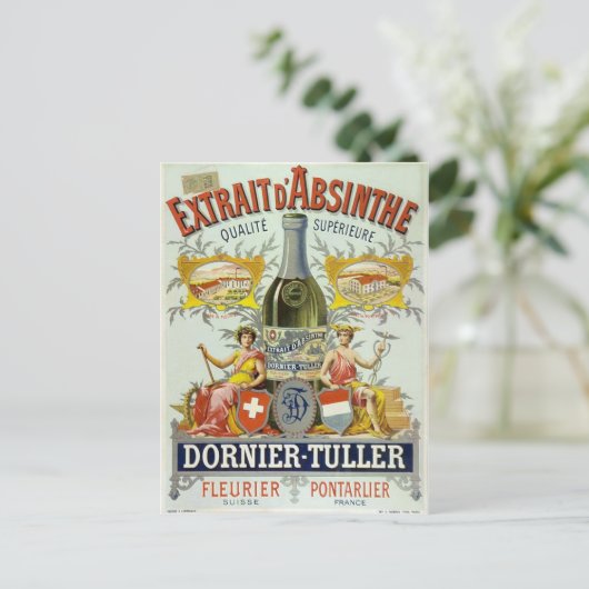 Extrait d'Absinthe Poster Postkarte (Stehend Vorderseite)