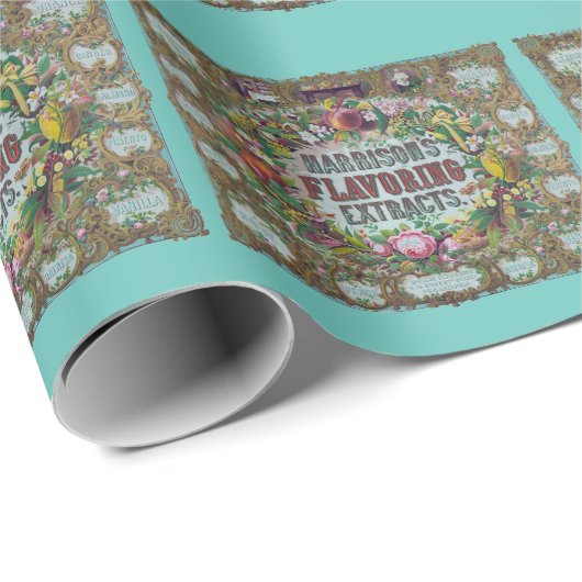 Extraktdiagramm für viktorianisches Blumengebäck Geschenkpapier (Rolleneckpunkt)