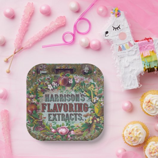 Extrakte aus viktorianischem Blumenobst Pappteller (Party)