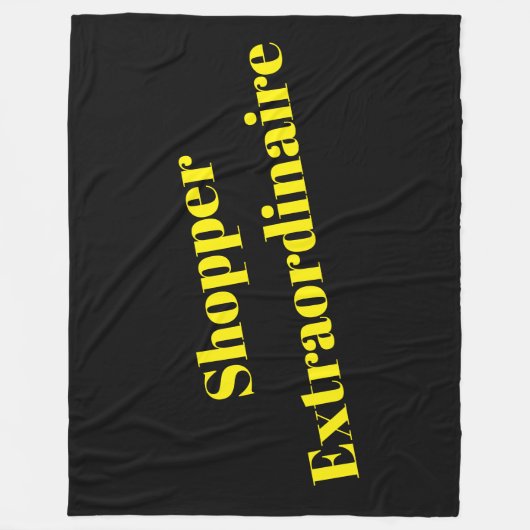 EXTRAORDINAIRE KAUFEN Gelber Text auf schwarz Fleecedecke (Vorderseite)