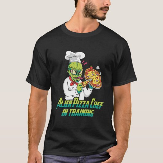 Extraterrestrial Saucer Ufo Paranormal Alien Pizza T-Shirt (Vorderseite)