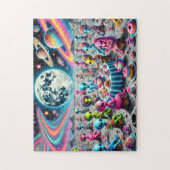 Extraterrestrial Tea Party Whimsical Galaxy Puzzle (Vertikal)