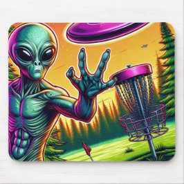 Extraterrestriale und Flying Disk Golf Saucer Mousepad