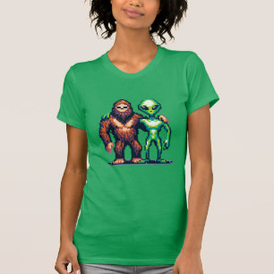 Extraterrestrische Alien Being und Bigfoot Pixel A T-Shirt