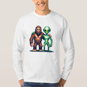 Extraterrestrische Alien Being und Bigfoot Pixel A T-Shirt