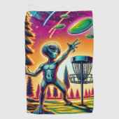 Extraterrestrische Alien Disc Golfing Golfhandtuch (Vorderseite)