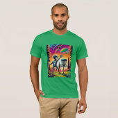 Extraterrestrische Alien Disc Golfing T-Shirt (Vorne ganz)