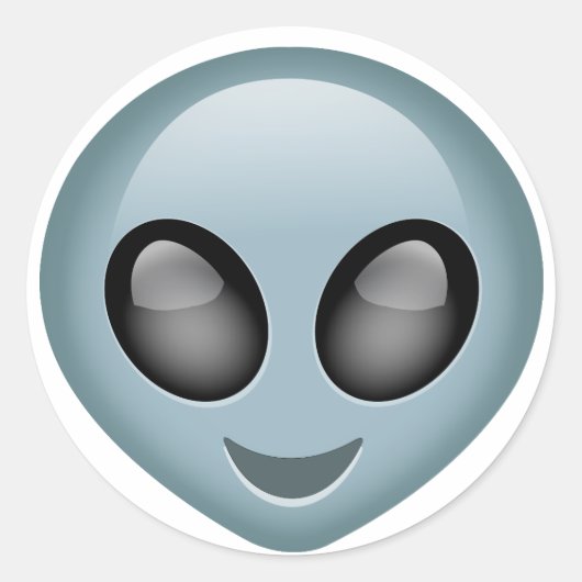 Extraterrestrische Alien Emoji Runder Aufkleber (Vorderseite)