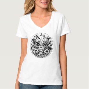 Extraterrestrische Alien in Blume Starry Night T-Shirt