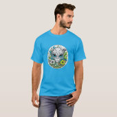 Extraterrestrische Alien in Blume Starry Night T-Shirt (Vorne ganz)